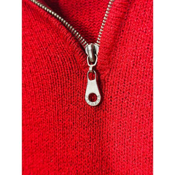 VTG 90s Express Tricot Sweater Red 1/4 Zip Casual Preppy Winter Women's Size XS - Picture 4 of 8